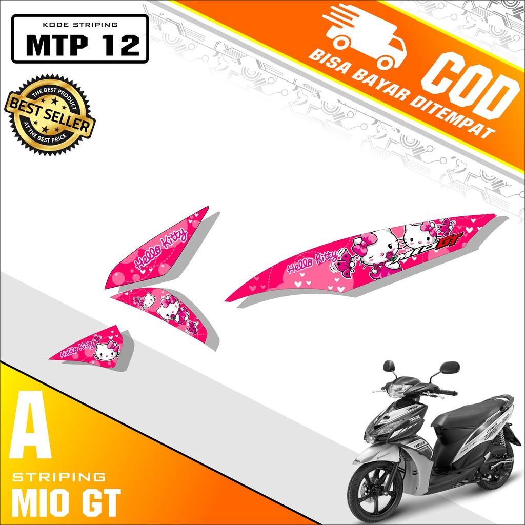 (PROMO) Stiker Striping Mio GT - Sticker Setriping Variasi List Motor Mio GT Motif Hello Kitty Mtp12