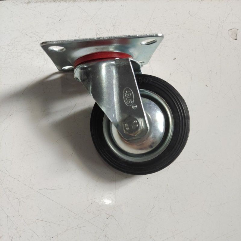 roda karet 3&quot; hidup / roda Caster 3&quot; putar/hidup / roda troly 3&quot; hidup