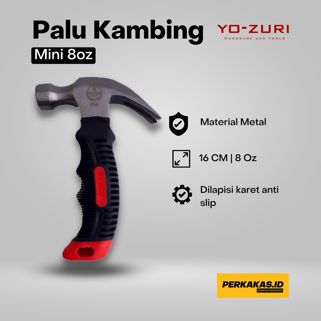 Palu Kambing Mini 8oz Karet Anti Slip YOZURI