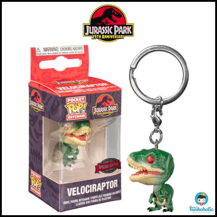 Funko Pocket Pop Keychain Jurassic Park 25Th - Velociraptor Red Eyes