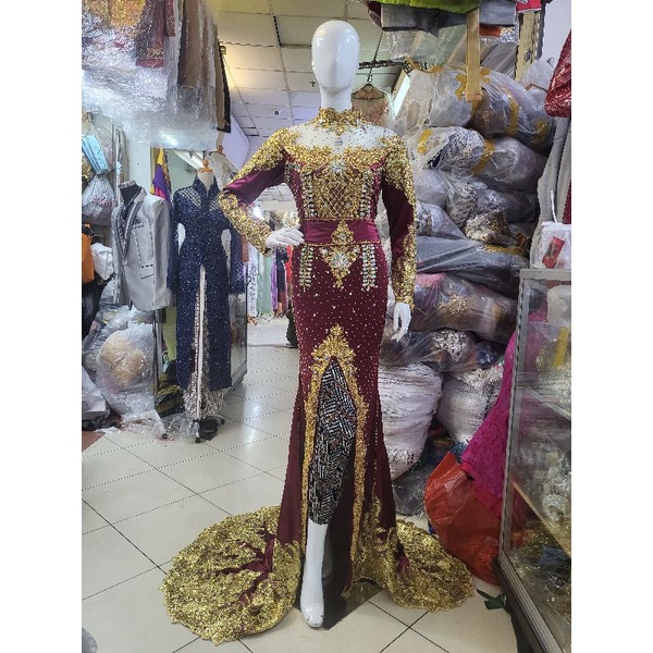 Bludru penganten model duyung ekor