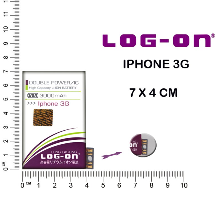 baterai log-on IPHONE 3G double power batre logon battery log on