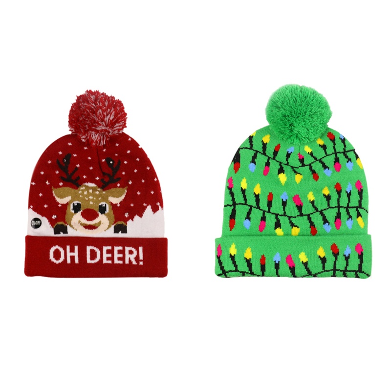 2pcs Topi Rajut Bahan Wol Desain Snowman Elk Untuk Pesta Natal