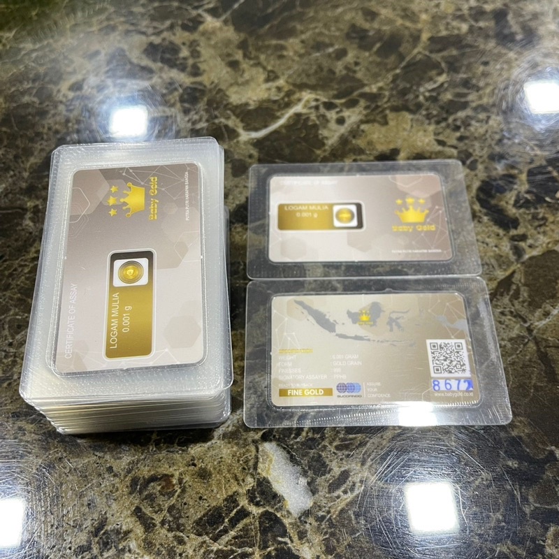 BABY GOLD 0.001Gr MINI GOLD EMAS LOGAM MULIA MINI GRAM BERSETIFIKAT RESMI