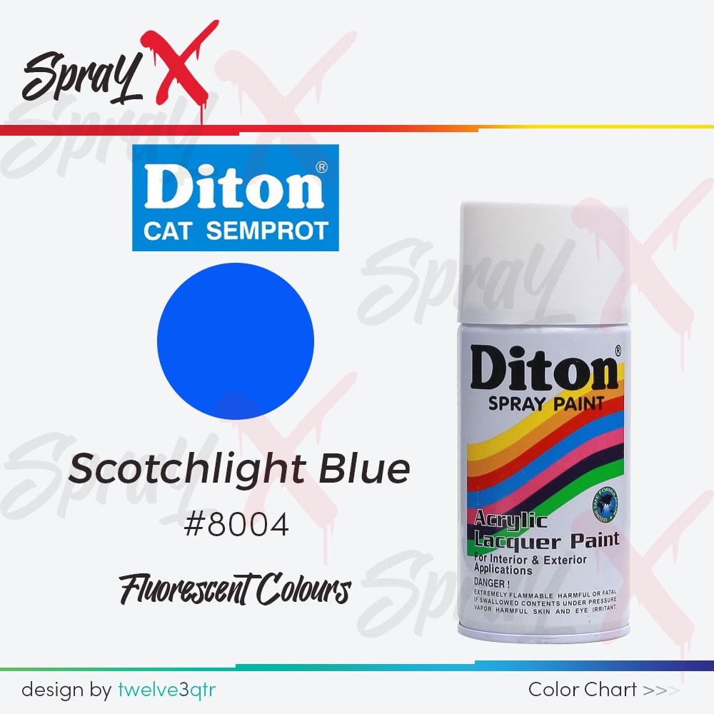 DITON SCOTCHLIGHT BLUE 8004 / STABILO BIRU #8004 300ML - SPRAY PAINT / PYLOX / PILOX