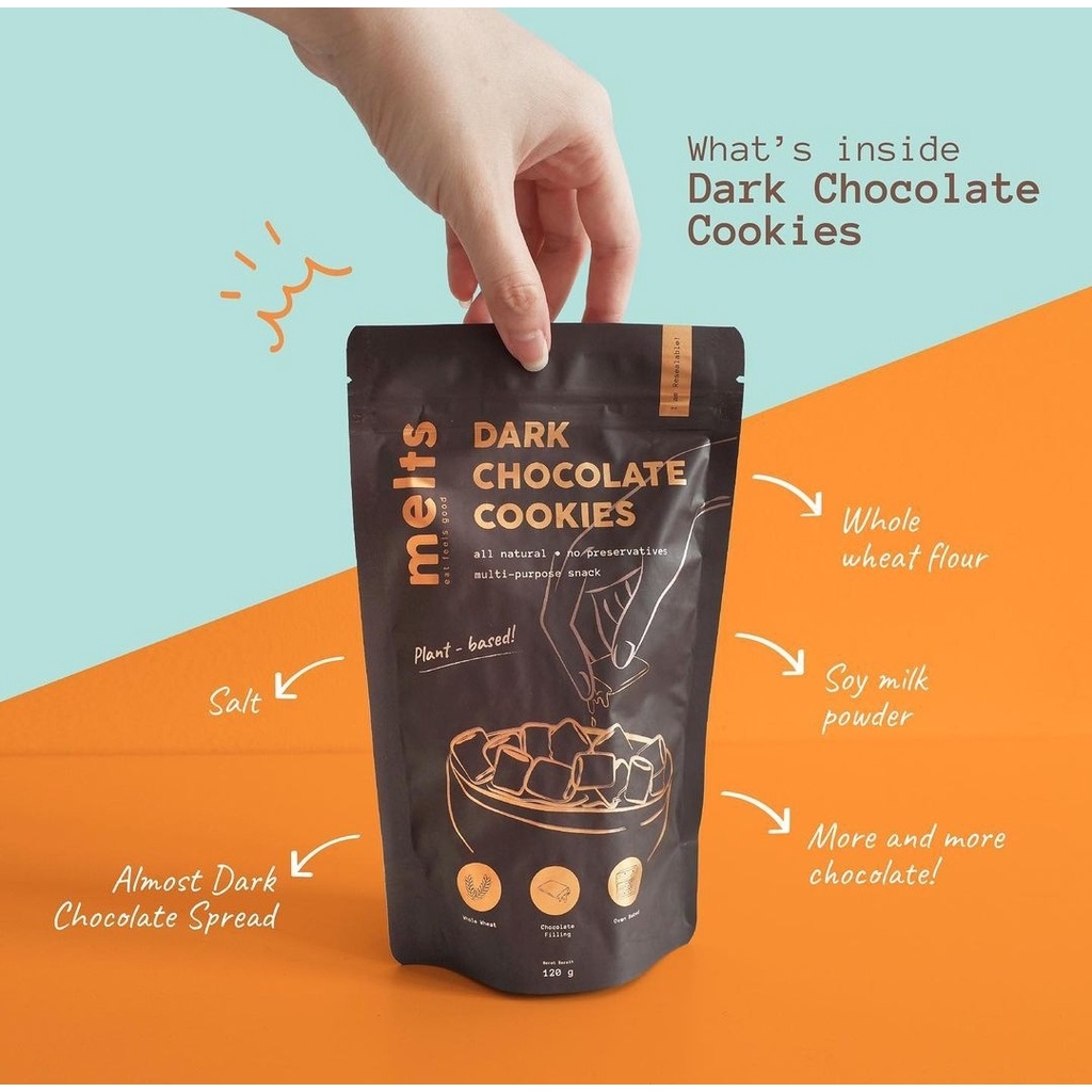 MELTS Dark Chocolate Cookies / Chunky Barks - Healthy Snack - Cemilan Coklat Sehat