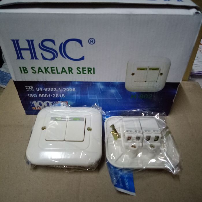 Saklar Seri HSC 902 Seri IB Inbow Warna Radium Putih Saklar double