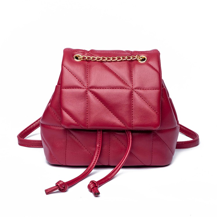 [HONYAN] Tas Ransel Import Backpack Mini Cewek Tali Serut - Wanvi Backpack-Red