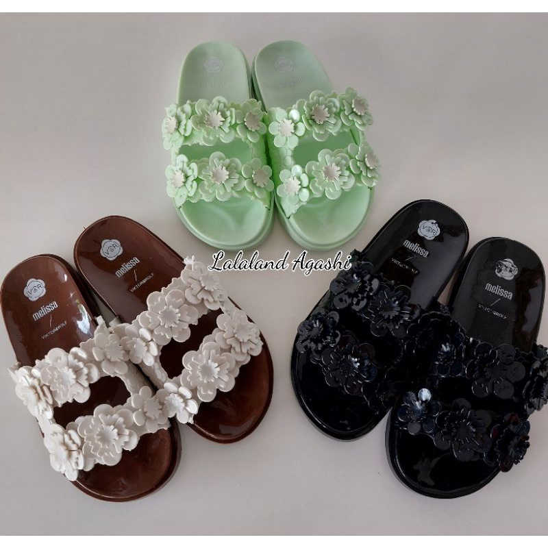 Sandal melissa wide blossom victor and roft Ad/sandal melissa/sandal jelly cewek
