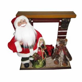 Aksesoris Natal - Noelle Dekorasi Natal Christmas Fireplace Dan Santa 45 Cm 2021 Ori