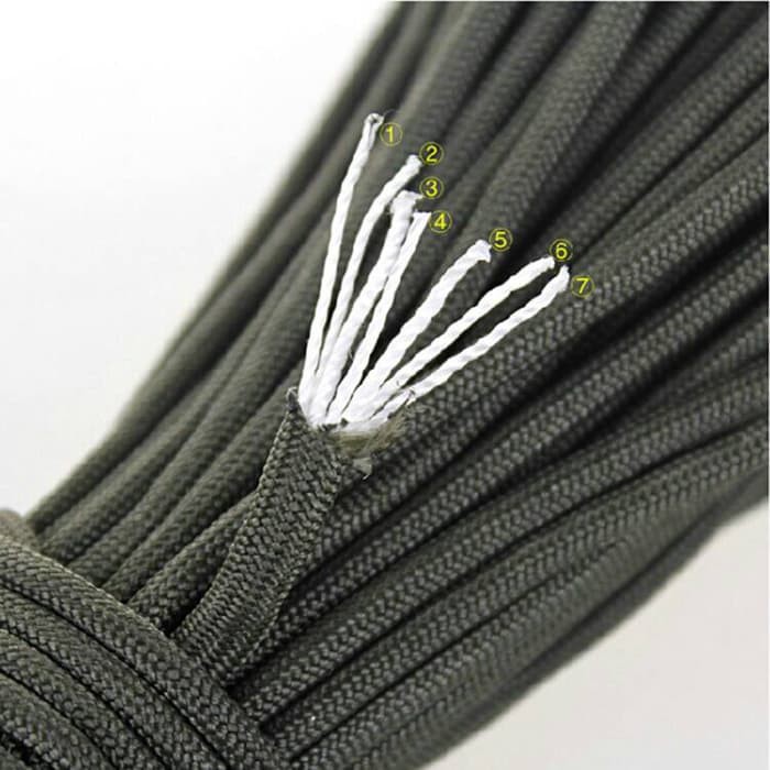 Tali survival Paracord militer 31 meter 7 strand tebal 4mm