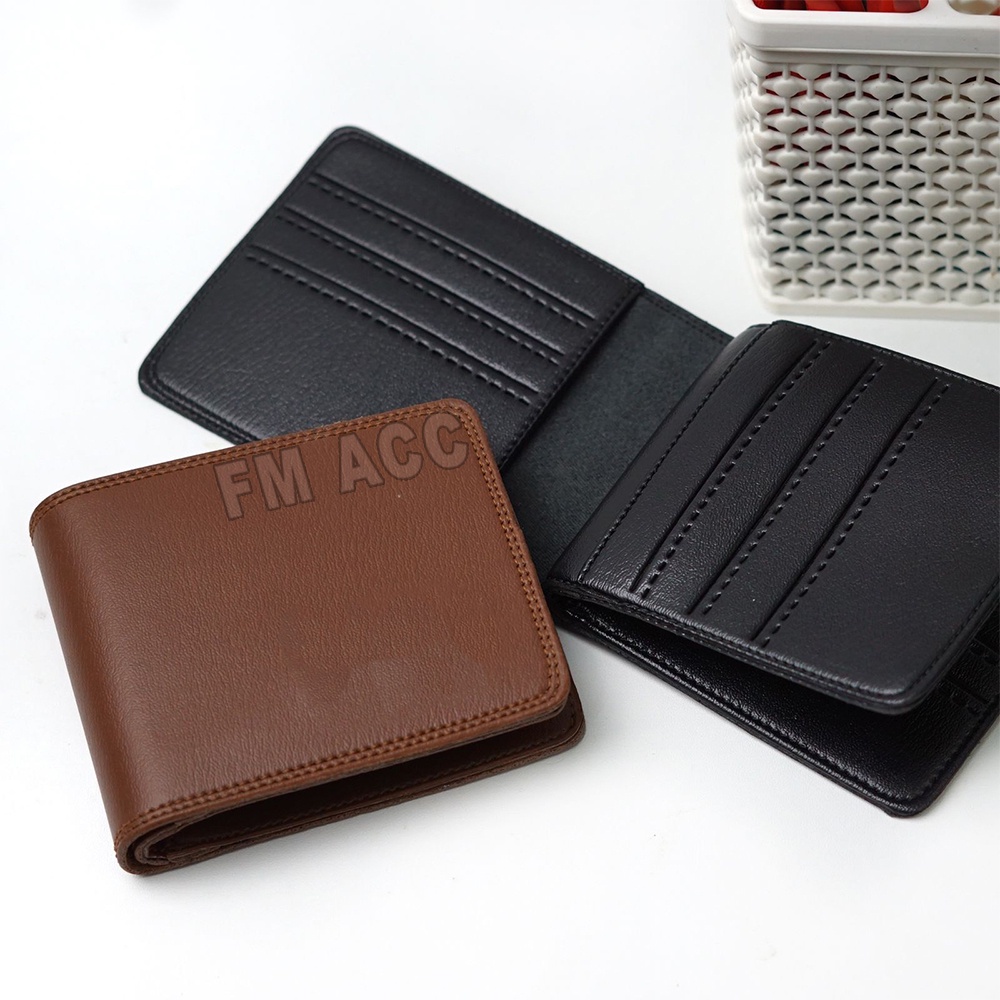 Dompet Pria Lipat Pendek 3D Gratis Jam Tangan Pria Stainles Stiil Import Murah &amp; Terbaru - Hitam