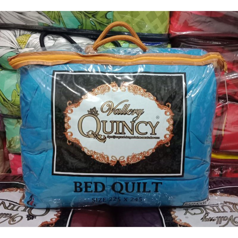 Bedcover Vallery Quincy Quilt Ukuran 225x245 cm Kualitas Premium By Internal Grup