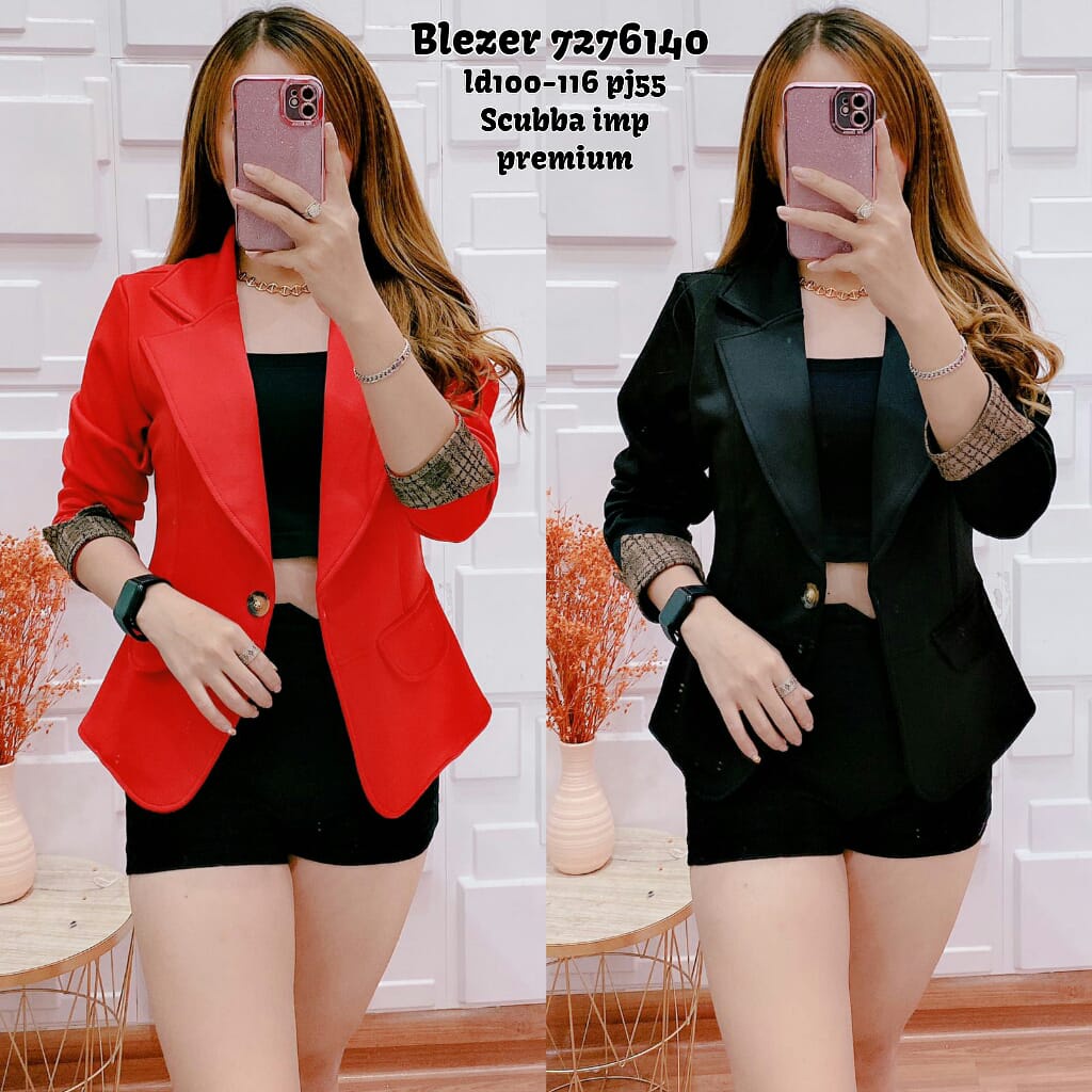 Jual BLAZER SCUBA TEBAL IMPORT PREMIUM BLAZER WANITA LENGAN PANJANG