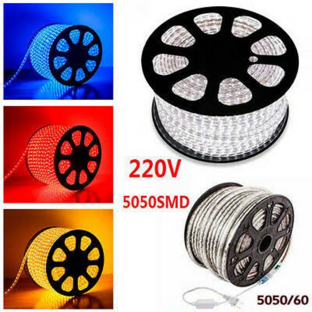 LED STRIP SELANG 100 METER SMD 5050 MATA BESAR AC 220V