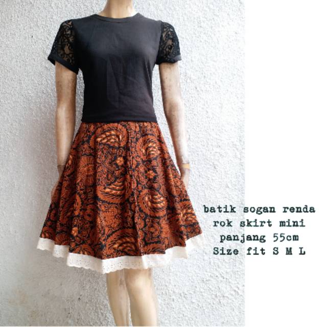 Rok batik renda mini skirt sogan