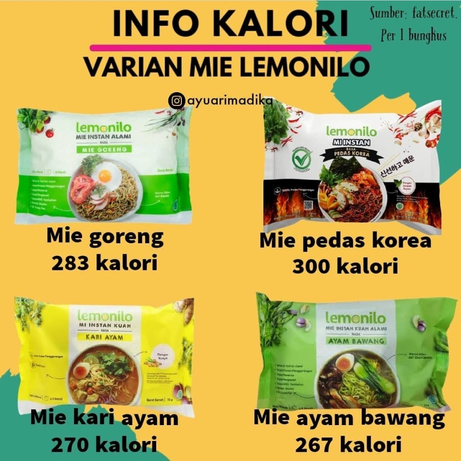 

Lemonilo Mie Instant All Varian Halal Sehat Alami