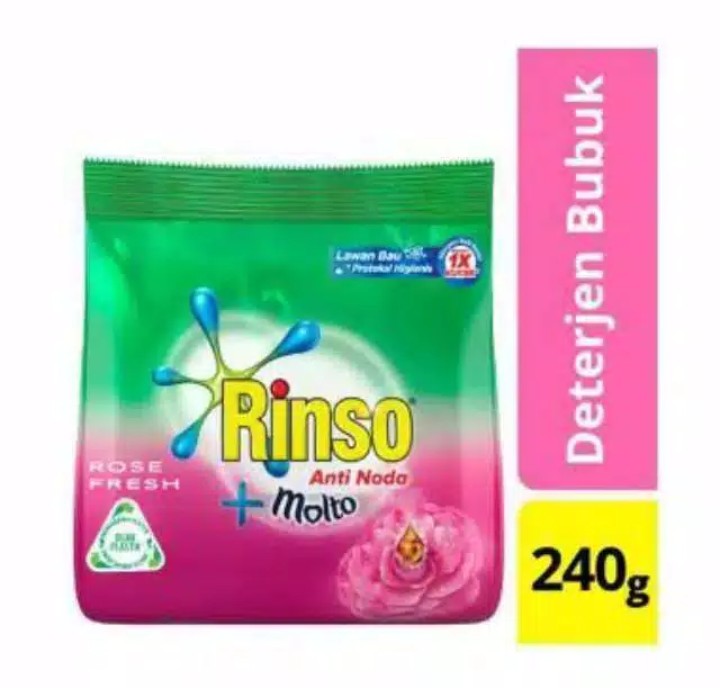 Rinso Deterjen/detergen Bubuk Pakaian 240 Gr