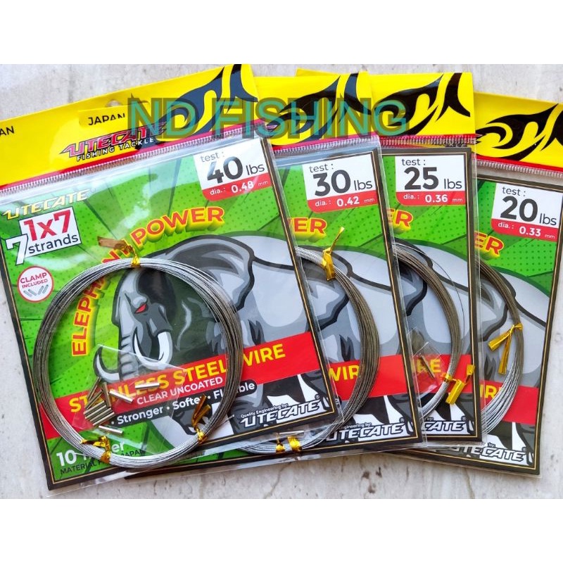 Wire Leader/ Seling/ Kawat Neklin Utecate 10m Clear Uncoated Stainless Steel Wire