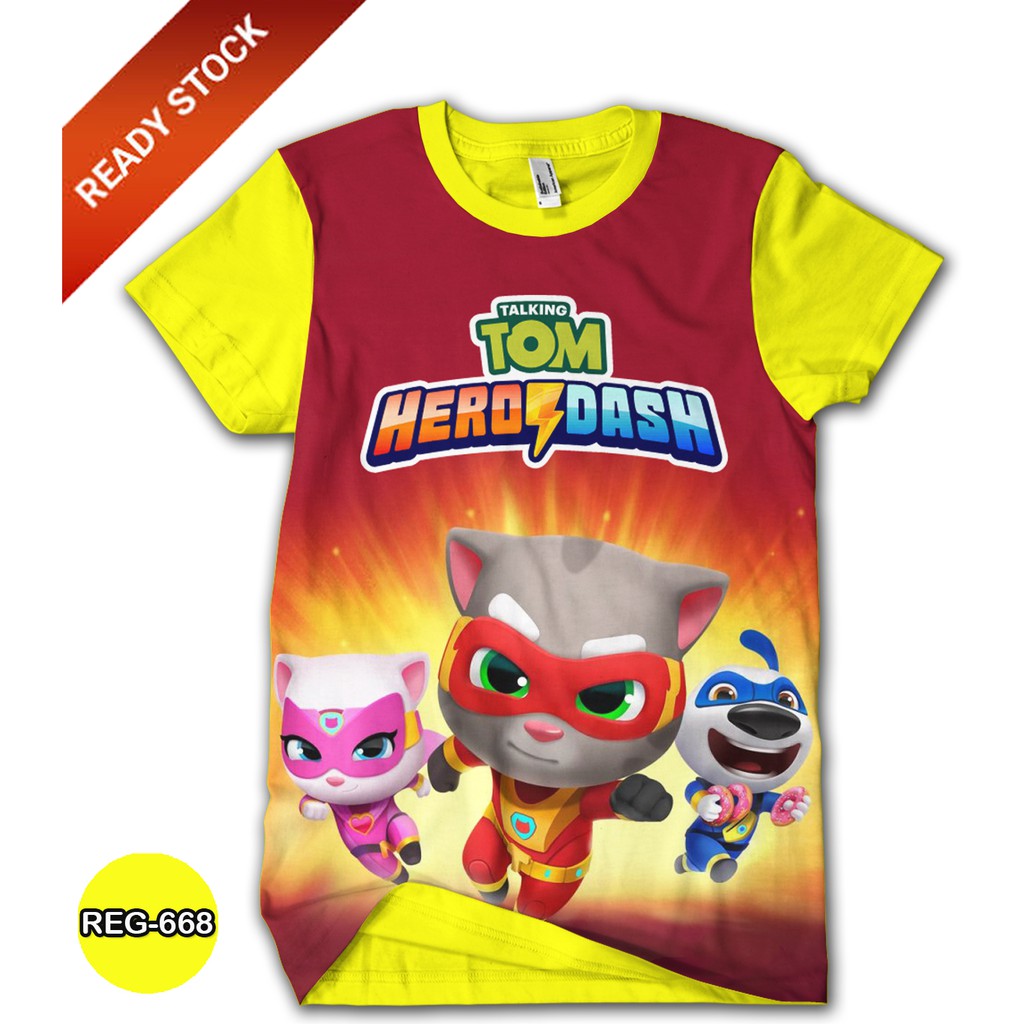 Baju Talking Tom Hero Dash Baju Game Anak Baju Hero Dash Talking Tom Series ANAK dan DEWASA #REG-668