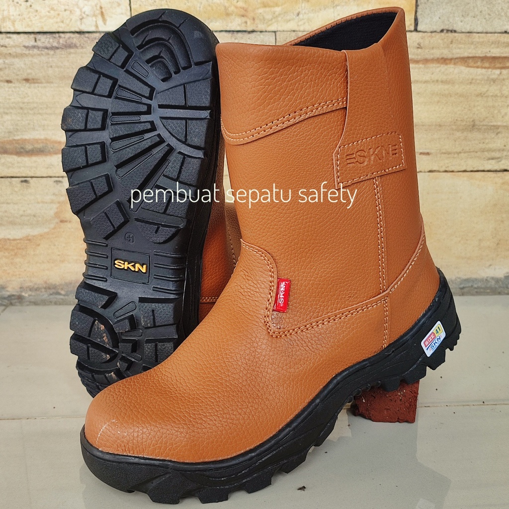 Sepatu Safety Septi King Skn Ujung besi Kulit Buatan Impor Boots Kerja Proyek Mekanik Bengkel Pabrik Terlaris Sepatu Kualitas Termahal Sepatu Safety Grosir Sepatu Safety Murah