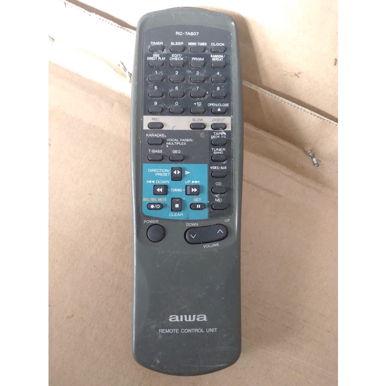 bekas normal remot aiwia rc-7as07 cd tape karaoke aux radio amplifier