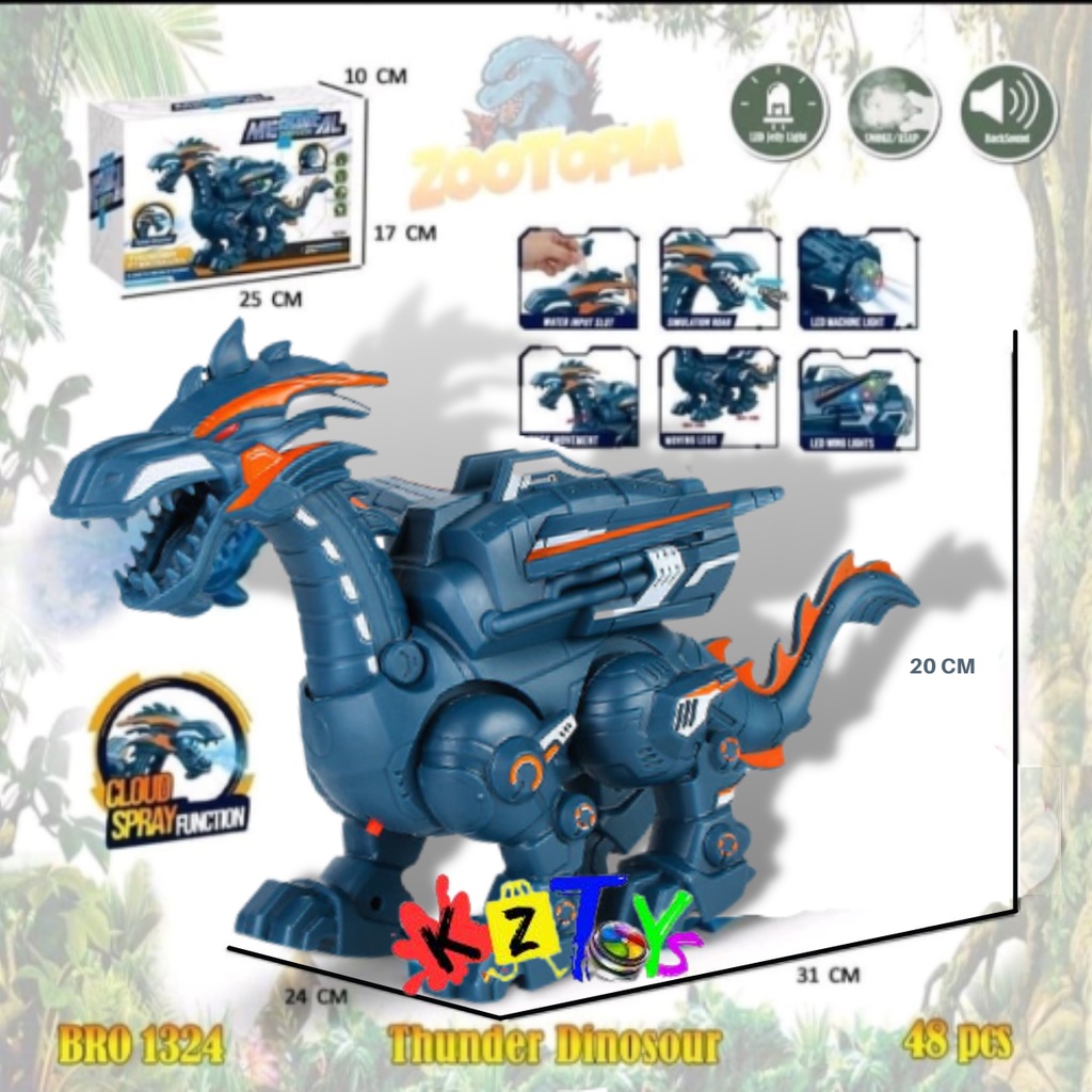 MAINAN SPRAY DRAGON ROBOT DINOSAURUS NAGA ASAP DINOSAUR LED THUNDER