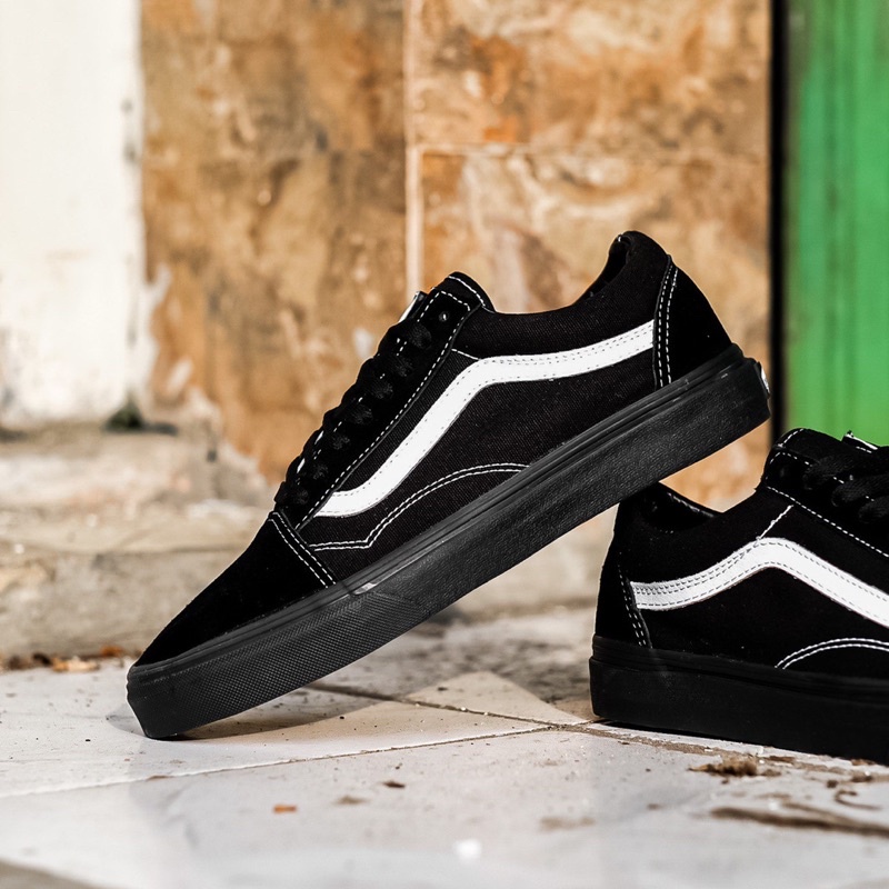 VANS OLDSKOOL SUEDE CANVAS BLACK BLACK TRUE WHITE ORIGINAL 100%