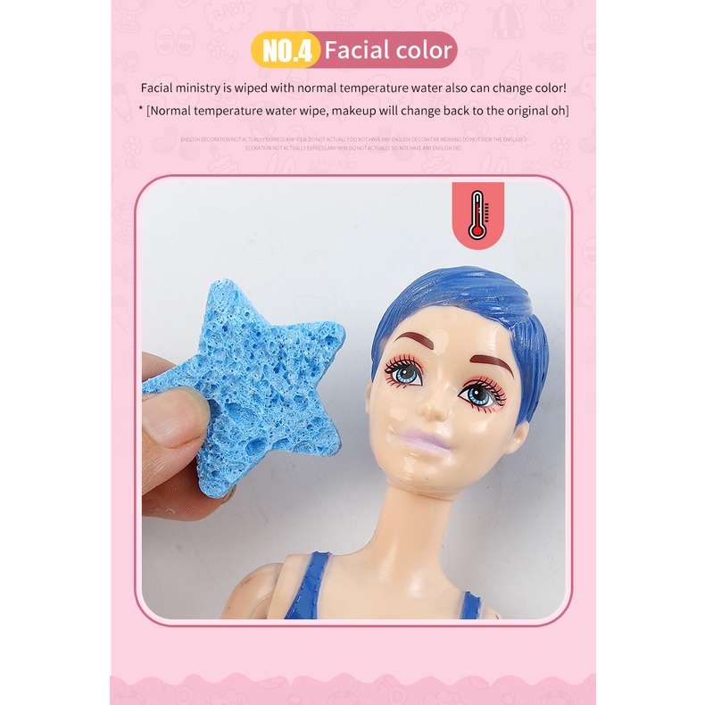 Boneka Barbie Color Reveal Dengan 7kejutan: Water Reveals Tampilan Boneka &amp; Menciptakan Perubahan Warna Di Wajah &amp; Rambut Mainan Rumah Bermain Bayi Hadiah Ulang Tahun