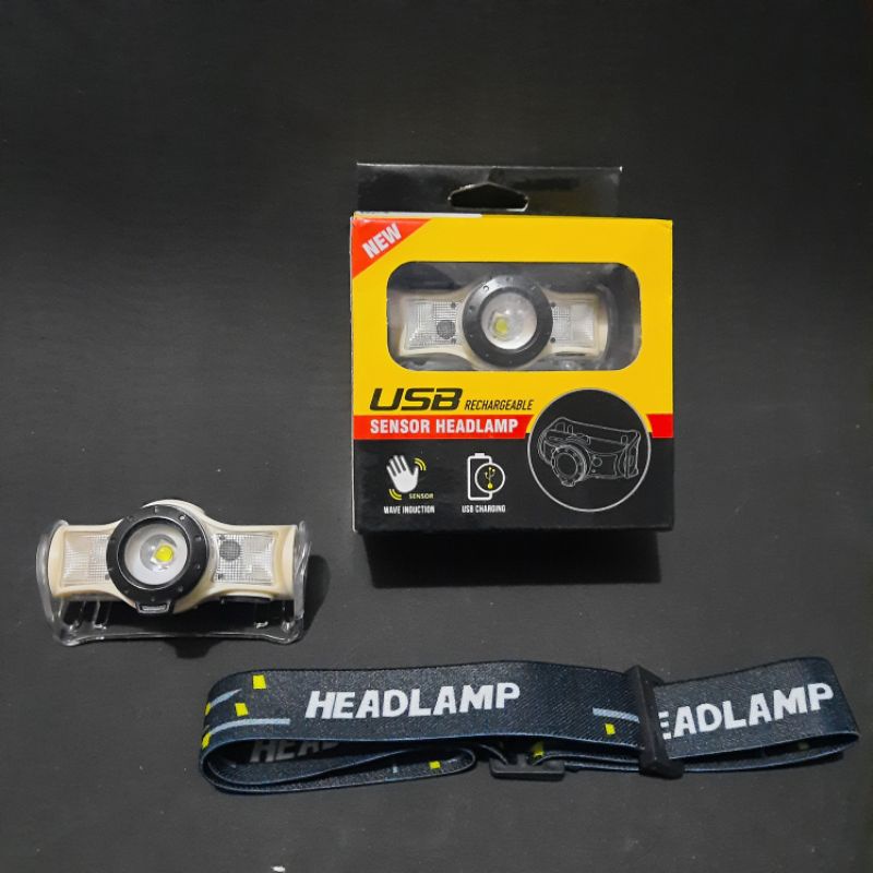 Headlamp flashlight sensor zoom 5 mode / Headlamp Flashlight Senter LED Kepala Rechargeable Sensor