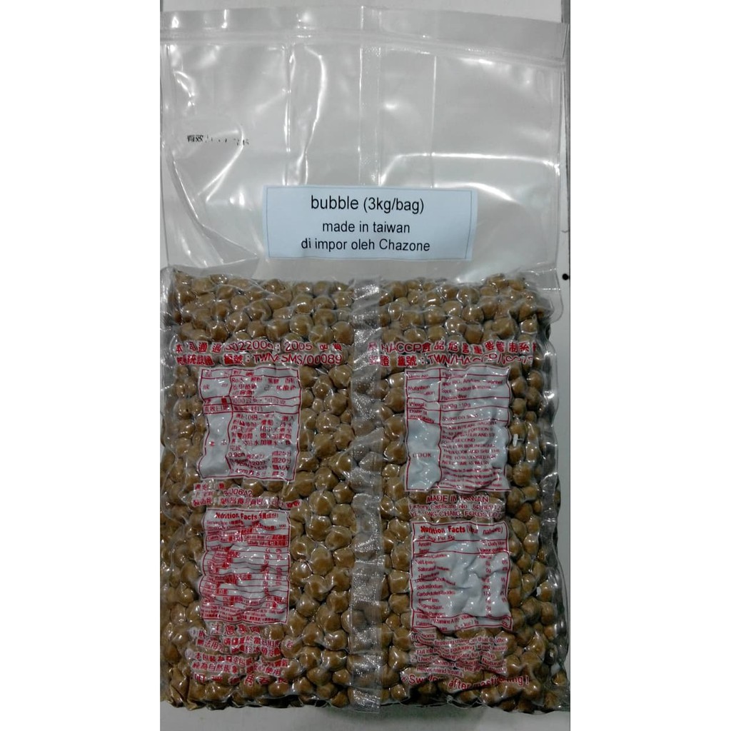 

Bubble Impor Taiwan Asli(Tapioca Pearl Bubble,3kg/bag)