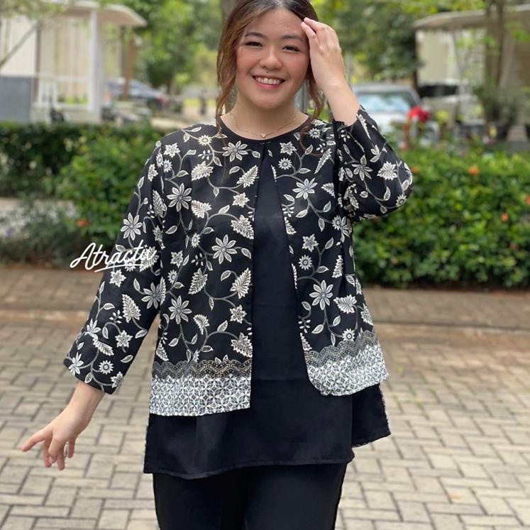 Terbaik.. ATRACTIV Blouse Batik Jumbo XXL 3XL 5XL 6XL Blouse Batik Modern Bigsize XXXL Atasan Batik 