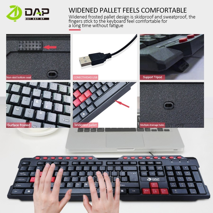 Keyboard USB 2.0/1.1 DAP D-M8113 Universal Serial Bus Multimedia