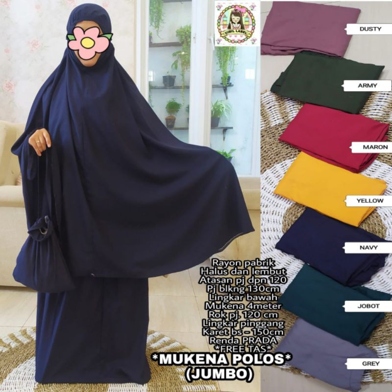 MUKENA DEWASA JUMBO/MUKENA KATUN POLOS