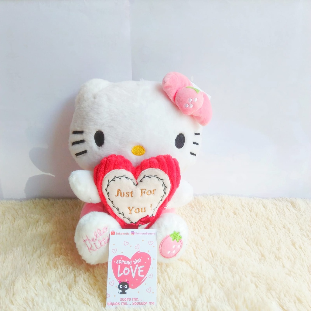 BONEKA KITTY BUAH HATI RED 10 INC