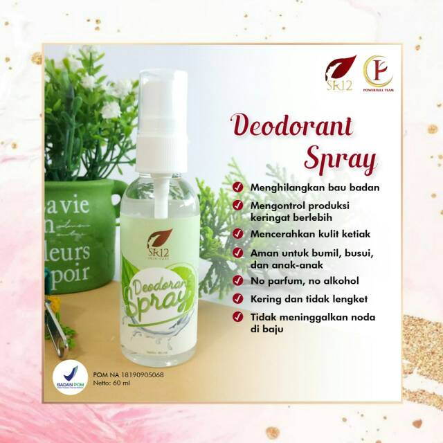 DEODORANT SPRAY SR12 Natural Deo Non Alkohol Memutihkan Ketiak Tidak