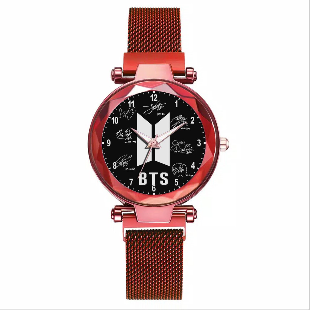 Jam Tangan Wanita Custom - KPOP BTS Free Box &amp; Batre Cadangan -Motif 7