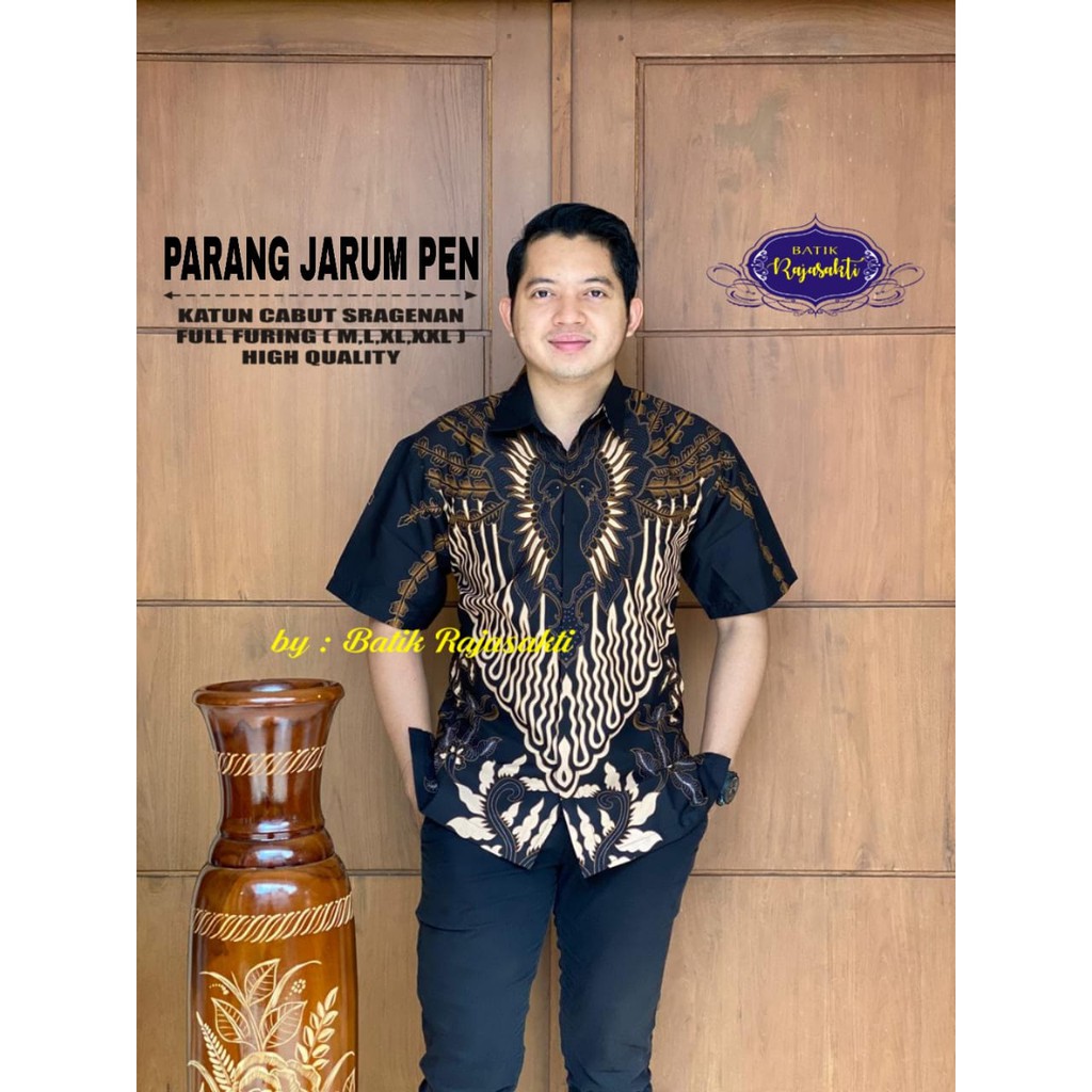 PARANG JARUM PEN Kemeja Batik Pria Lengan Pendek Katun Halus FULL FURING Rajasakti