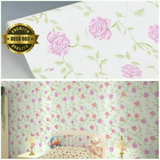  Wallpaper  sticker  dinding motif bunga  mawar kecil  Shopee 