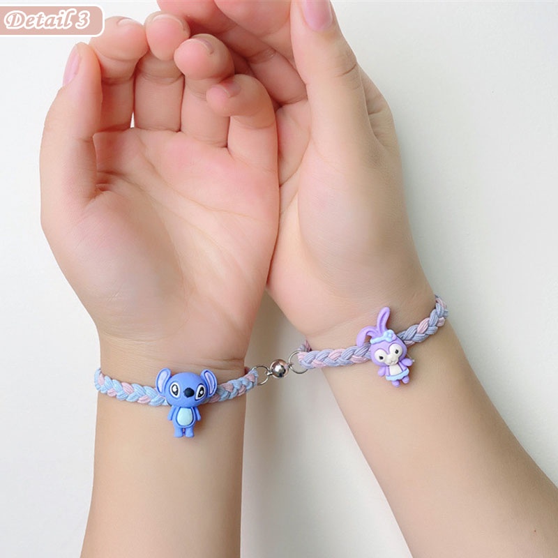 TERBARU COD Gelang Couple Magnet 2Pcs Karakter Kartun Bracelet Pasangan Sahabat Bestie GLG13 COD R2a