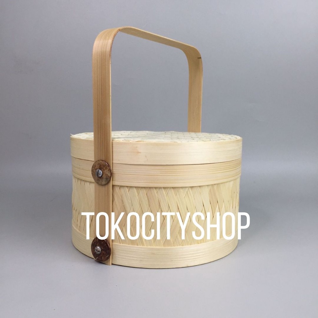 Rantang Catering / Rantang Anyaman Bambu 1 Susun / 20 Cm