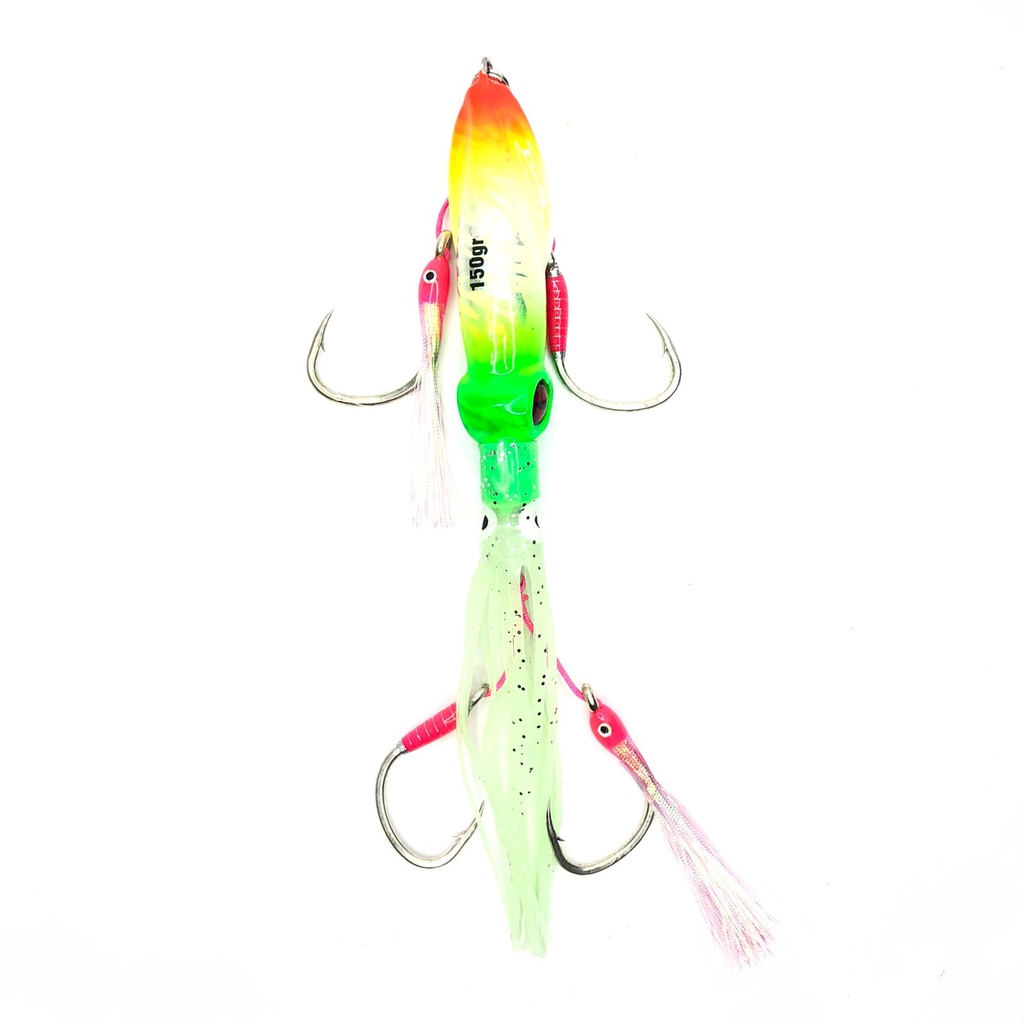 Umpan Lure Metal Jig Cumi 150gr GID The Angler Series + 2 Assist Double Hook GID 3/0