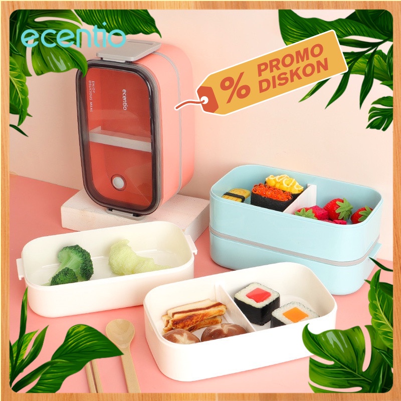    Jual FOODI 2 susun lunch box Set single kotak Bekal makan Tepak Bento