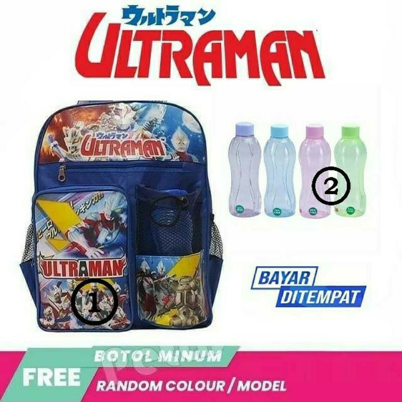 tas rangsel anak laki laki tas ultraman spoderman batman gratis botol minum