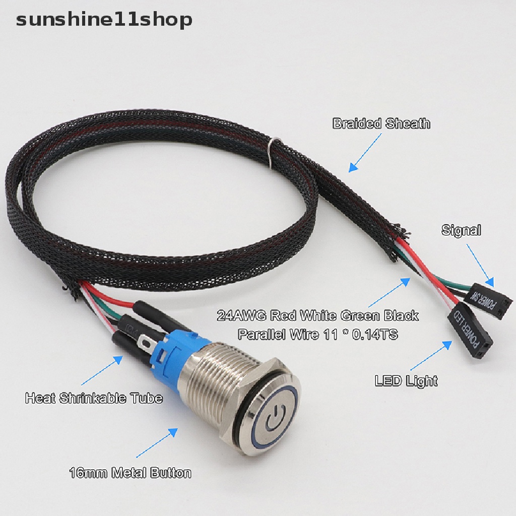 Sho Tombol Switch Power SW Dengan Kabel Untuk Komputer PC