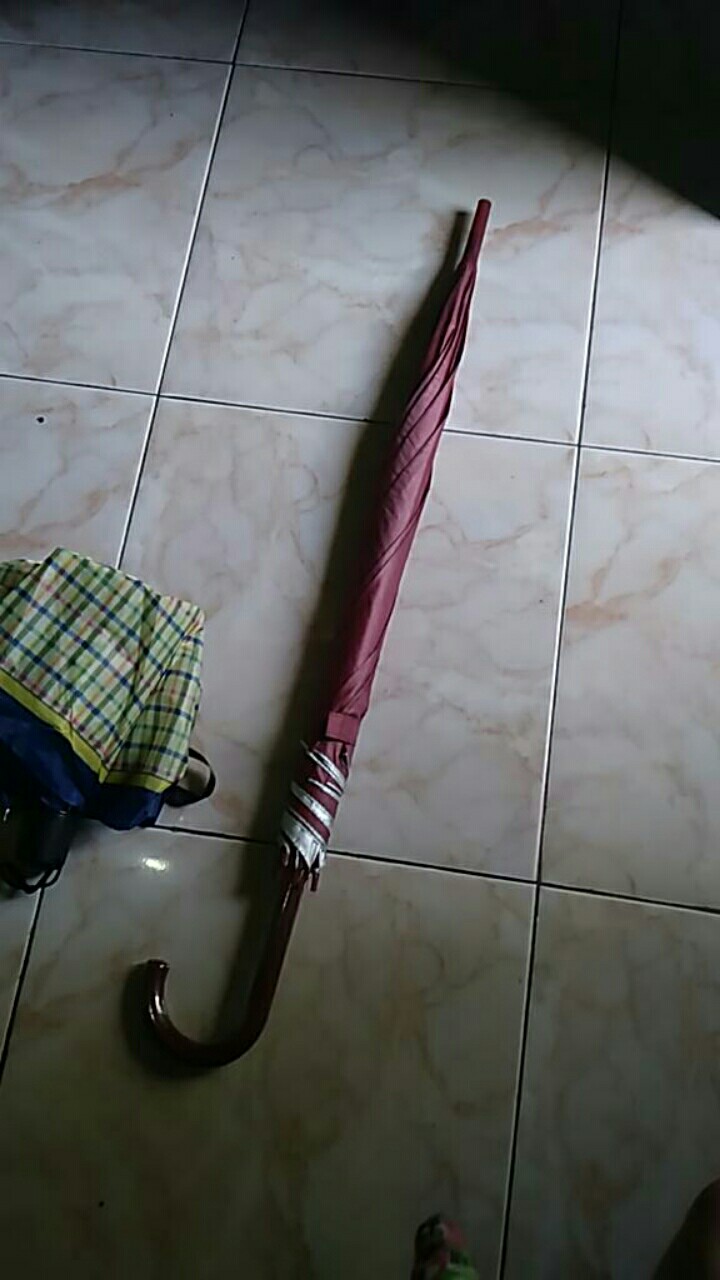 Payung Tongkat Polos / Gagang Warna / Sablon Promosi / Grc - 75008