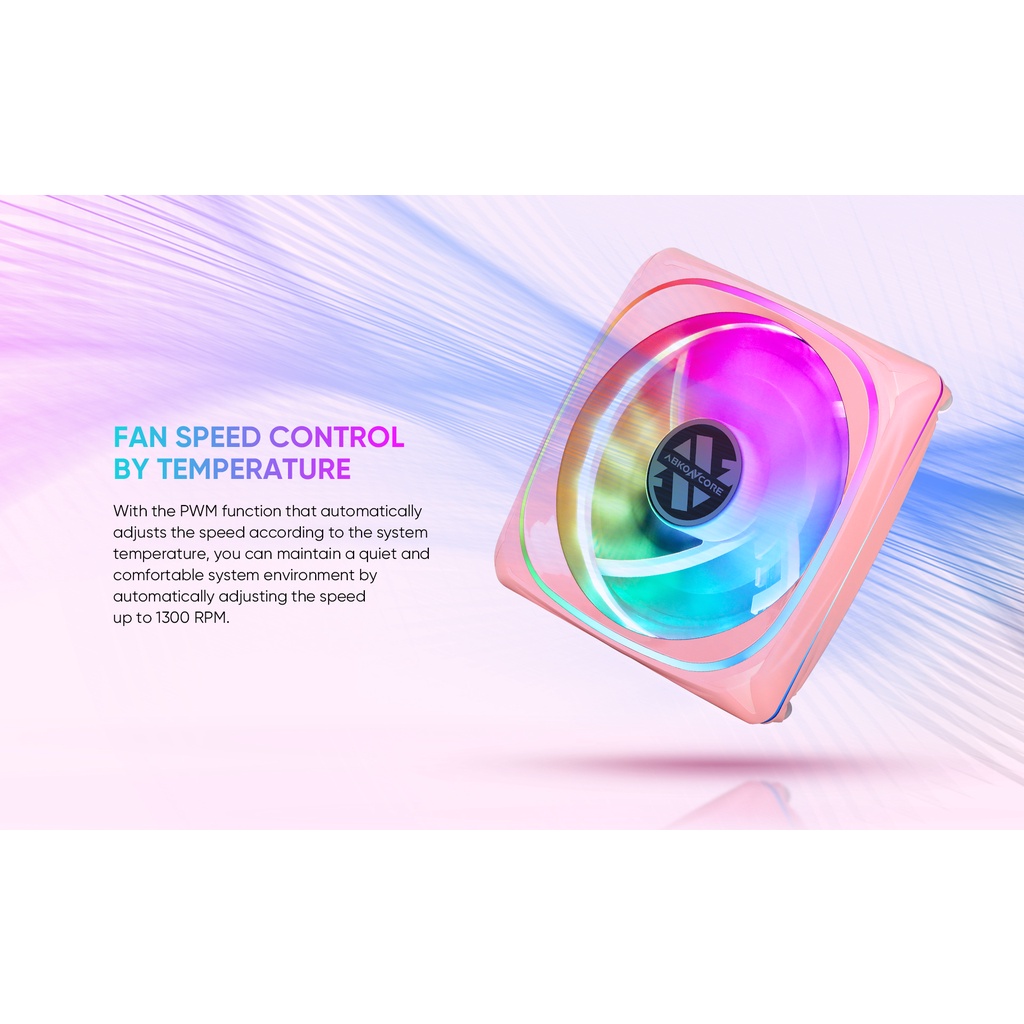 FAN CASE ABKO NCORE CY120 aRGB SPECTRUM SYNC 3in1 (Mint, Yellow, Pink)