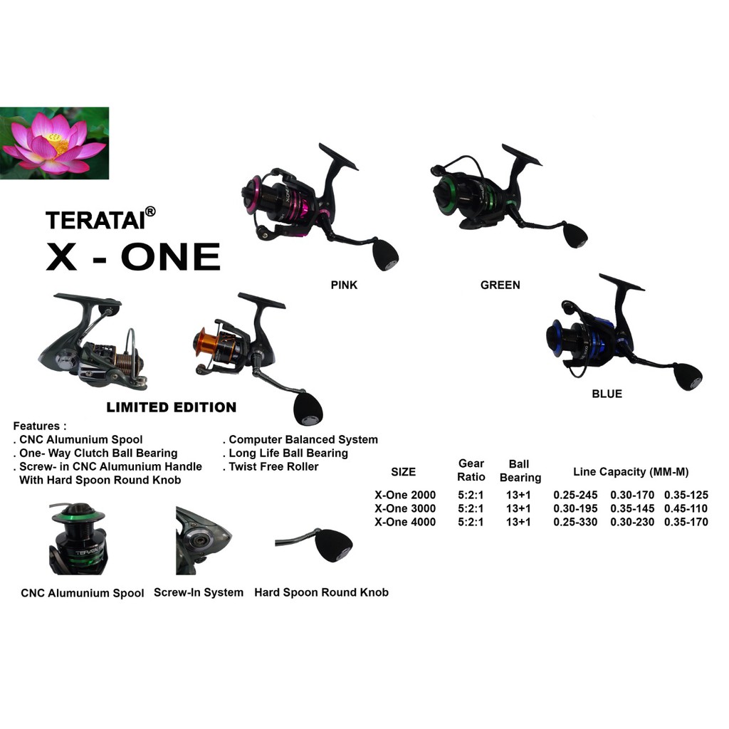 Reel Teratai X-One Power Handle 2000 3000 4000