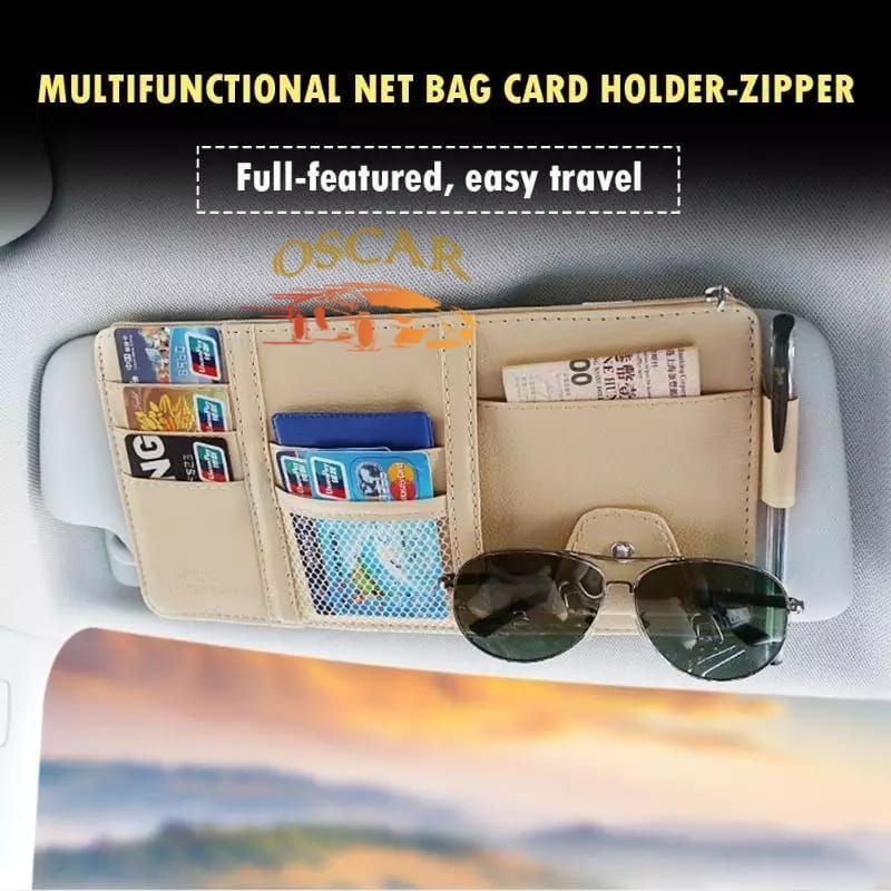 Tempat Kartu Dokumen Uang Karcis Kartu E-TOLL Mobil Car Card Organizer Impor