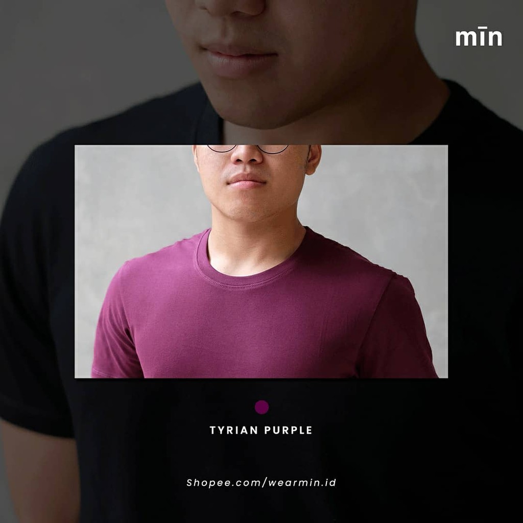 Tyrian Purple Plain T-Shirt / Kaos Polos Warna Ungu Tua